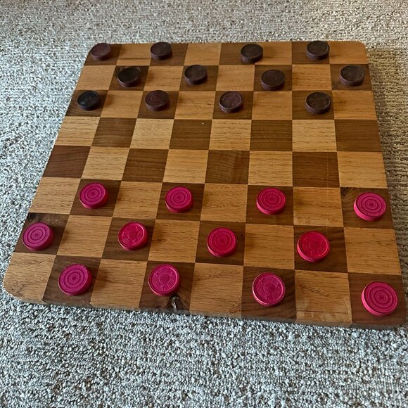 Handmade Wooden Checker Board - Picture 3 of 16